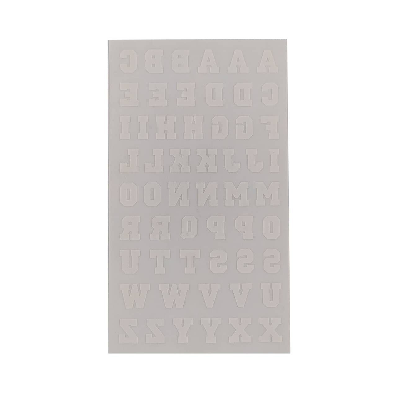 Iron-On White Flocked Athletic Letters by Make Market®